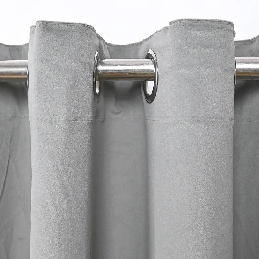 Divine Casa Premium Velvet Blackout Curtain 5 Feet Luxurious Thermal Insulated & Noise Reducing Room Darkening Panel Colour Mine (Pack of 1)