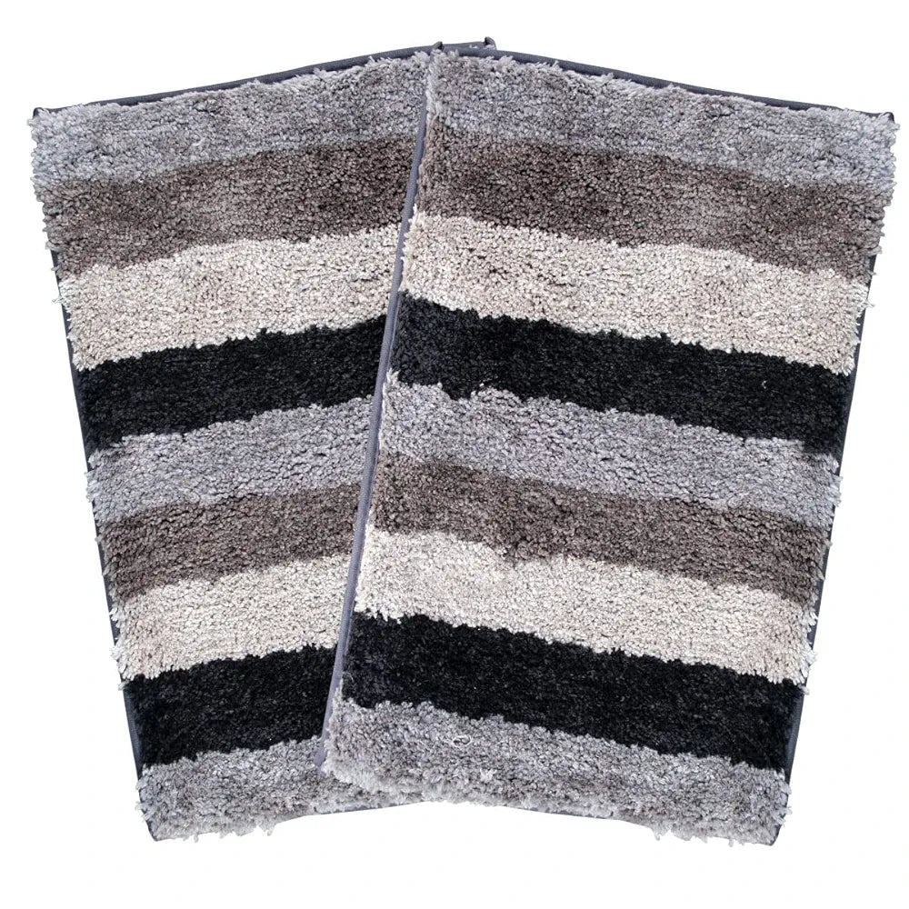 Luxe Home Jericho Doormat 2500 GSM Super Soft Microfiber Anti-Skid Mat Colour Shadow 40x60 cm (Pack of 2)