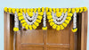 Artificial Marigold Fluffy Flowers Garlands Door Toran Set/Door Hangings Yellow with Jasmine and green leaves