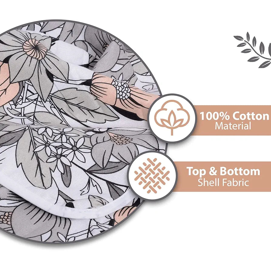 Divine Casa Floret 100% Cotton Double Dohar 120 GSM Soft & Lightweight Throw Blanket Colour Griffin