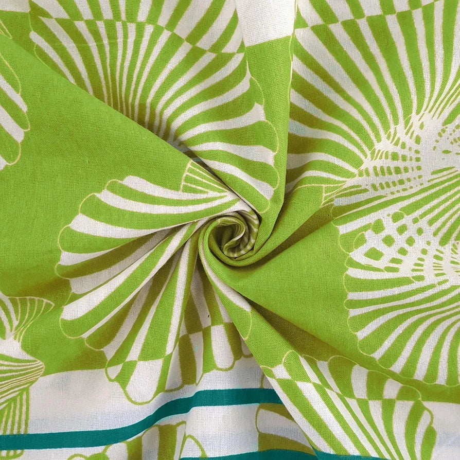 Divine Casa 144 TC 100% Cotton Bedsheet for Double Bed with 2 Pillow Cover Colour Ocean Green