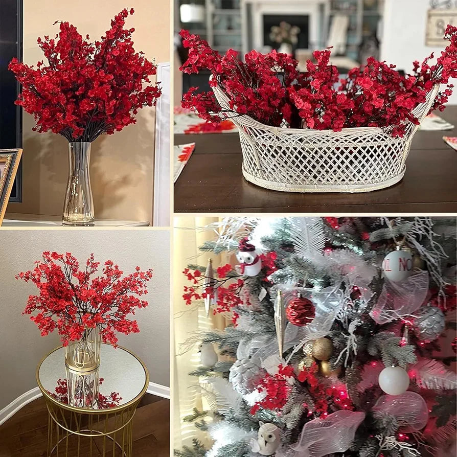 Artificial Baby Breath Gypsophila Flowers Bunches for Vase Pot Silk Pack of 5