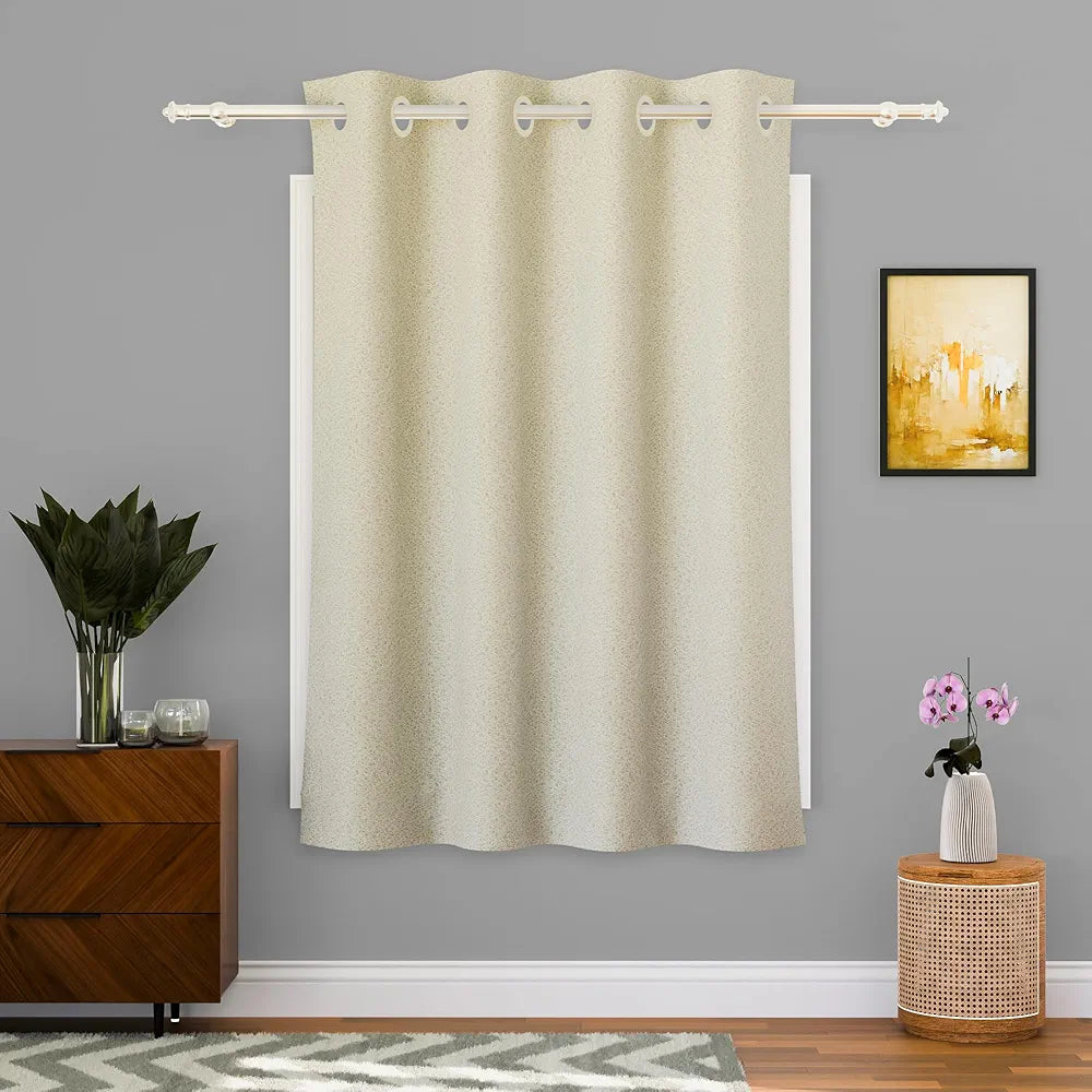 Kuber Industries Stylish Window Curtains for Living Room & Bedroom Web Net Cream
