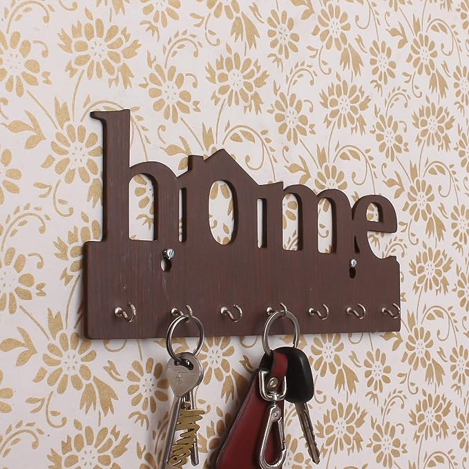 Ecraftindia Home Theme Wooden Key Holder With 7 Hooks