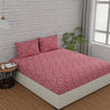 Huesland by Ahmedabad Cotton 144 TC Bedsheet for King Size Bed with 2 Pillow Covers | Peach Pink