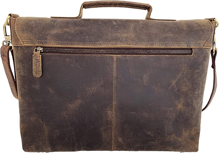 CraftShades 16 Inch Buffalo Leather Briefcase Laptop Messenger Bag Office Briefcase College Bag for Men and Women