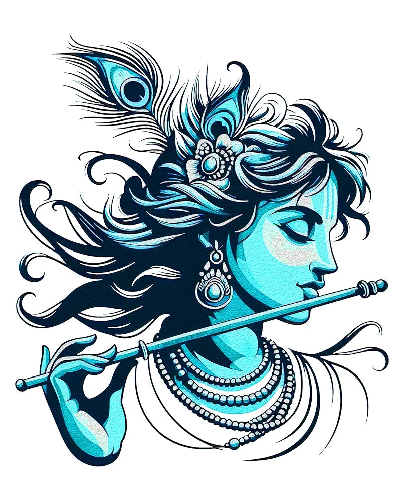 Rng Graphics Pvc Vinyl Self Adhesive Little Krishna Wall Sticker Multicolor 50 Cm X 43cm DW-130L