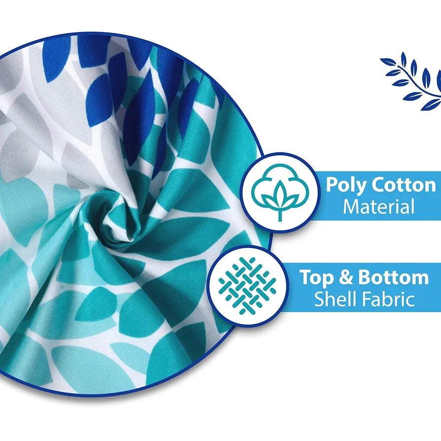 Divine Casa 120 GSM Cloudy Super Soft Brushed Cotton 2 Layer Breathable Double Dohar AC Blanket TC - 120 Colour Blue and Green