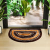 Kuber Industries Door Mat D Shape Fur Doormat Microfiber Golden & Brown