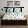 Divine Casa 144 TC 100% Cotton Bedsheet for Double Bed with 2 Pillow Cover Colour Aqua Sand