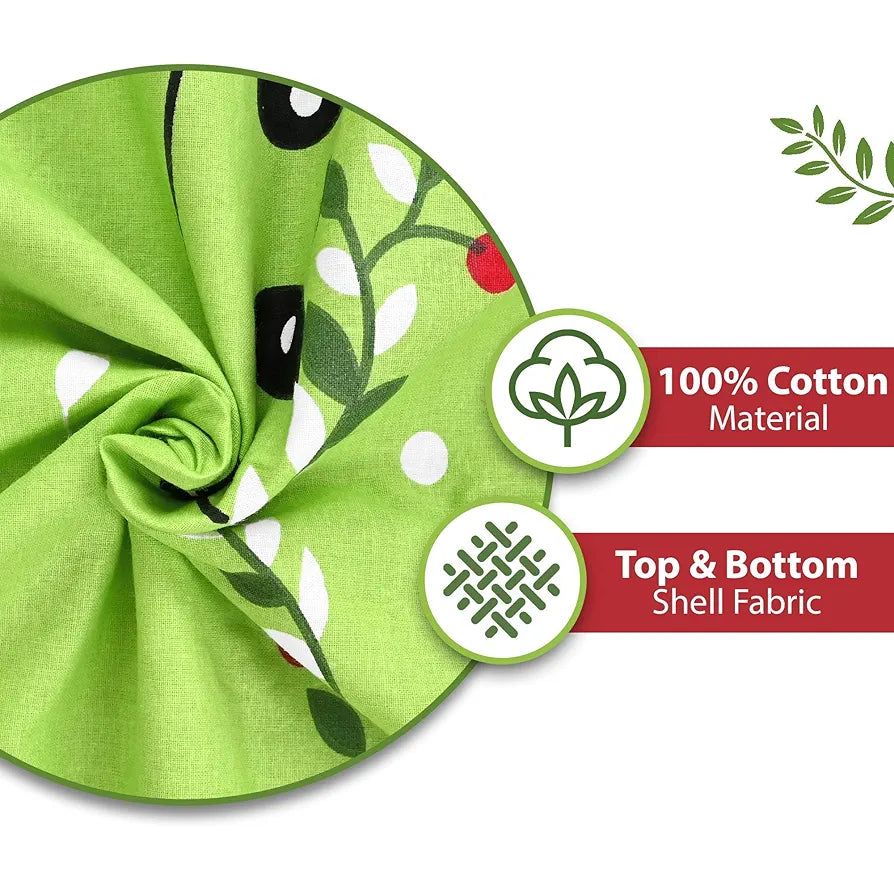 Divine Casa Pure Cotton Printed Single Dohar 120 GSM Soft & Lightweight Throw Blanket Colour Ice Green