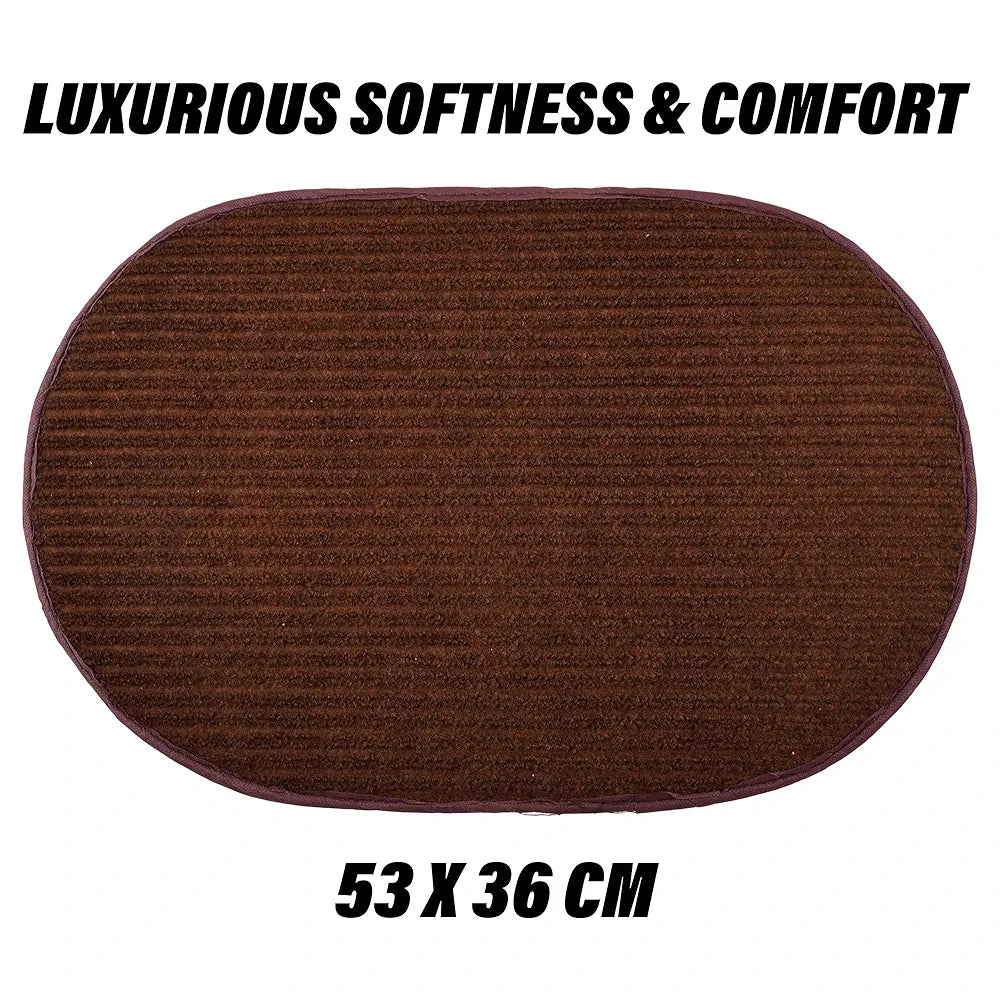 Kuber Industries Door Mat Oval Shape Door Mat Door Entrance Mat Colour Brown
