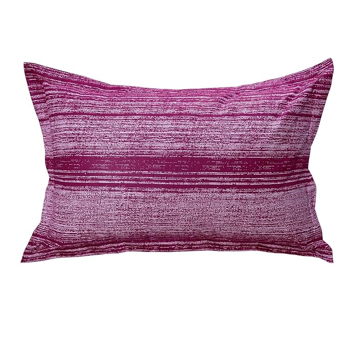 Huesland by Ahmedabad Cotton 144 TC King Size Bedsheet Cotton with 2 Pillow Covers | Grid | Burgundy, Grey & White