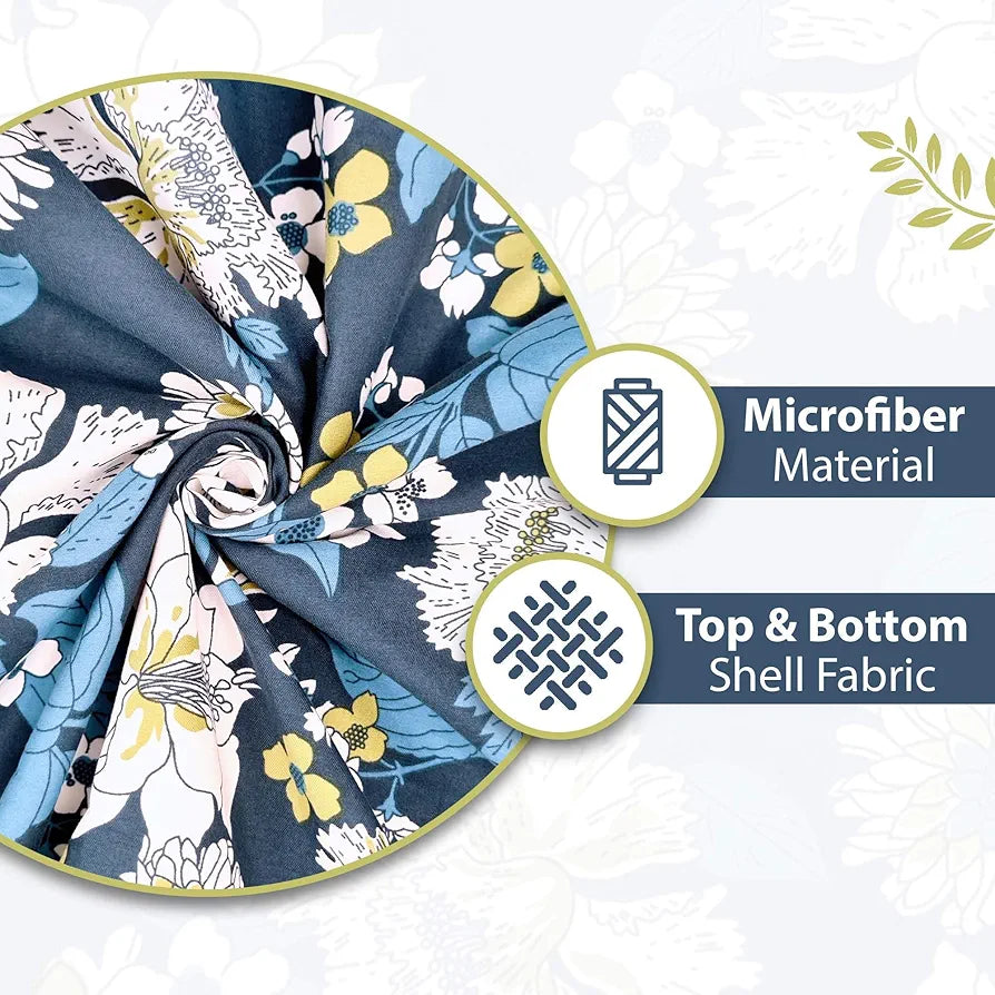 Divine Casa 120 GSM Microfiber Single Kids Dohar Soft & Lightweight Throw Blanket Floral Pattern Colour Galaxy Blue & White