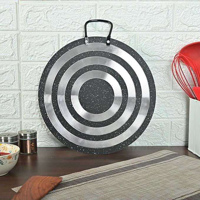 Femora Foged Die Cast Aluminium Non Stick 30 Cm Dosa Tawa With Handle | Granite Finish | Induction & Gas Ready