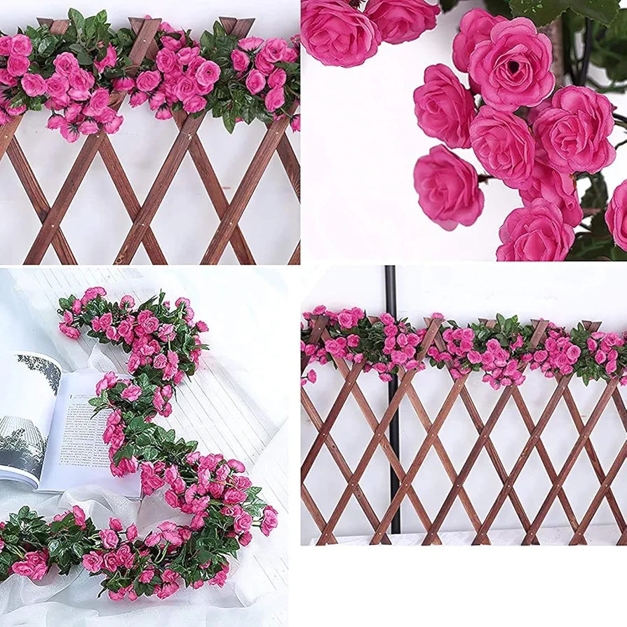 Artificial Flower Vine Garland Creeper 69 Small Rose  Garland for Decoration Pack of 2