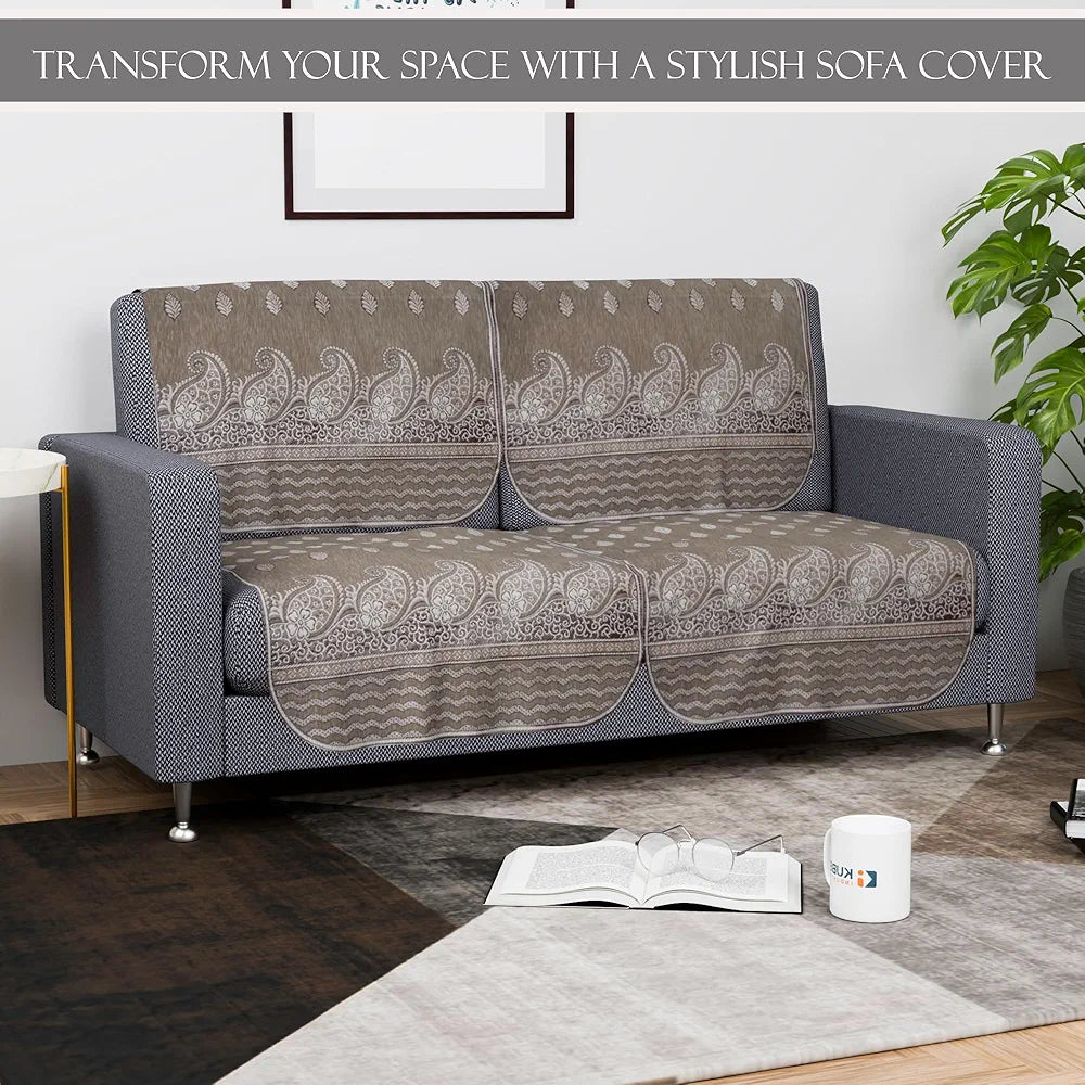 Kuber Industries Set of 6 Durable 2+1 Seater Sofa Covers Carry Vento Mousse