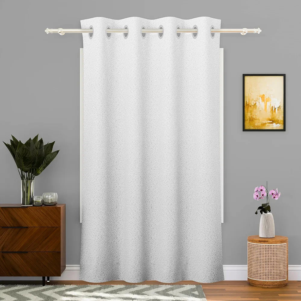 Kuber Industries Stylish Door Curtains for Living Room & Bedroom Web Net White Colour