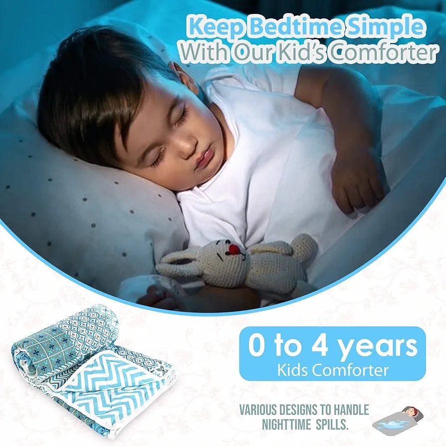Divine Casa 120 GSM Microfiber Reversible Kids Single Bed Comforter Ultra-Soft Toddler Blanket Colour Aquarius Tile