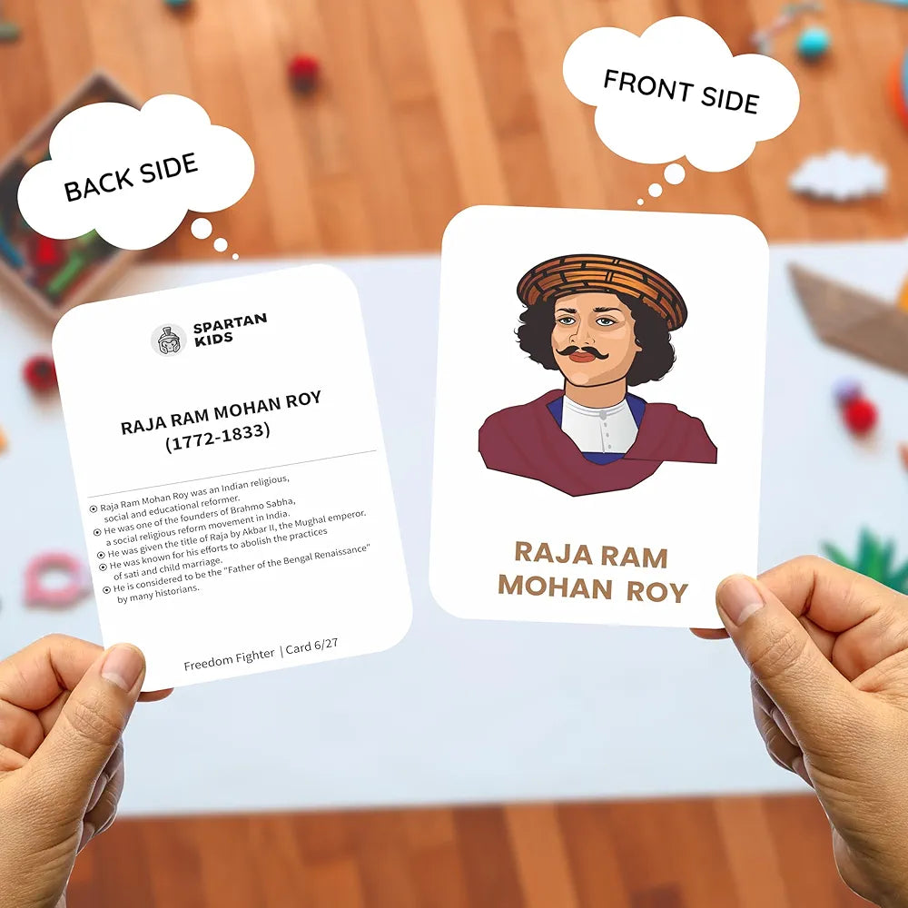 SPARTAN KIDS Freedom Fighters Flash Cards for Kids Cognitive_Skills| 27 Early Learning Flash Cards Easy & Fun Way of Learning 1 Year to 6 Years Babies