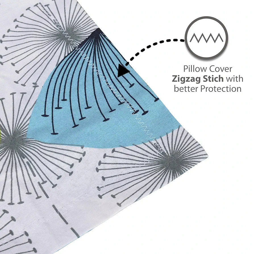 Divine Casa 144 TC Super Soft 100% Cotton Bedsheet for Double Bed  144 Thread Count Floral Colour Aqua