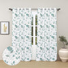 Haus & kinder Cotton Curtains Set of 2 for Bedroom Window Door Curtains | Colour Blooming Roses Aqua
