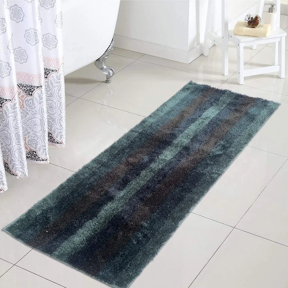 Luxe Home Jericho Runner 2500 Gsm Super Soft Microfiber Anti-Skid Runner Colour Burnt Green 2x5 Feet