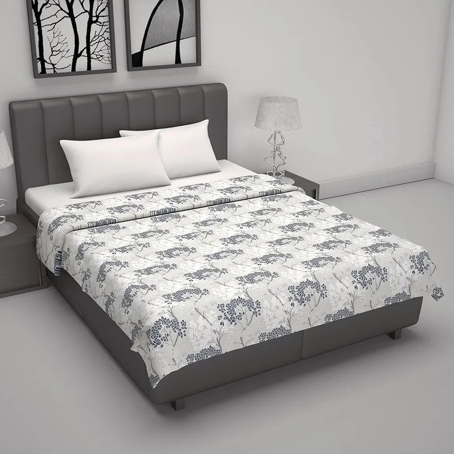 Divine Casa 100% Cotton Double Bed Dohar Lightweight & Ultra-Soft AC Blanket Colour Greyish Blue