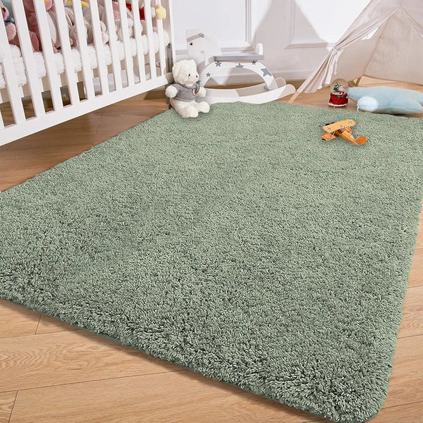 Luxe Home International Carpet Super Soft Anti Slip Vegas Rectangular Rugs 3X5 Feet Colour Pastel Green
