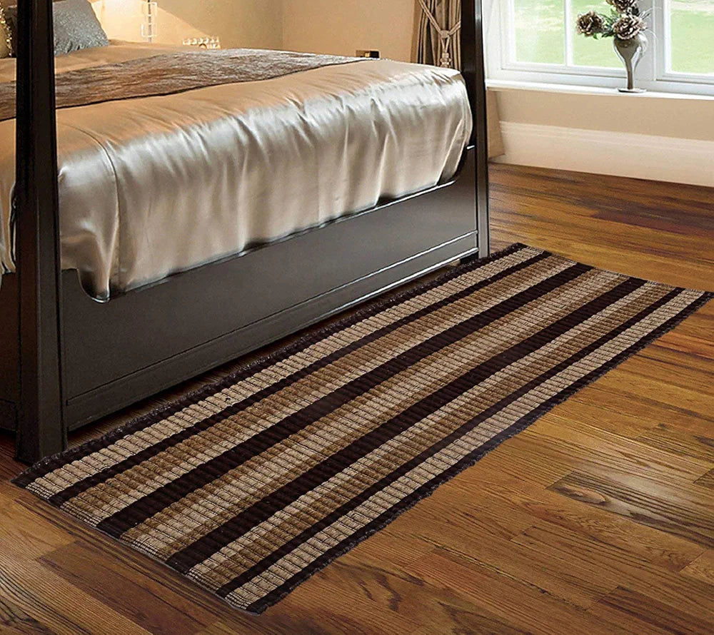 Kuber Industries Cotton Bed Side Rectangular Runner Pooja Mat Set of 1
