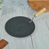 Femora Carbon Steel Tawa With Wooden Handle | 3 Layer Non-stick Coating Tawa | Black | Diameter | 28 Cm