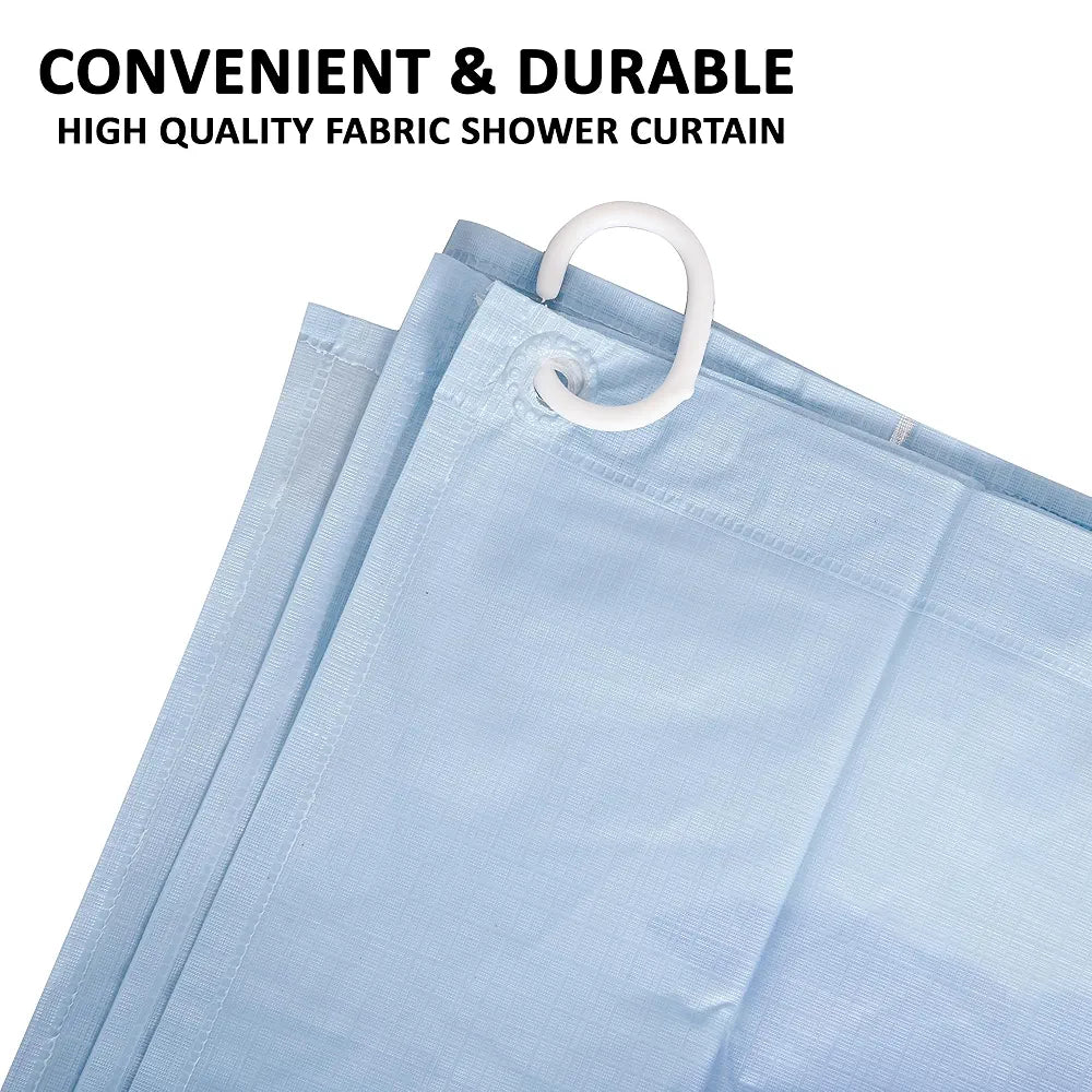 Kuber Industries Shower Curtain Bathroom Shower Curtain 8 Rings Curtain Painting Sky Blue