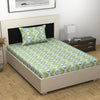 Divine Casa Bedsheet for Single Size Bed 144 TC Cotton Bedsheet for Single Size Bed with 1 Pillow Cover  Floral Colour Palm Green
