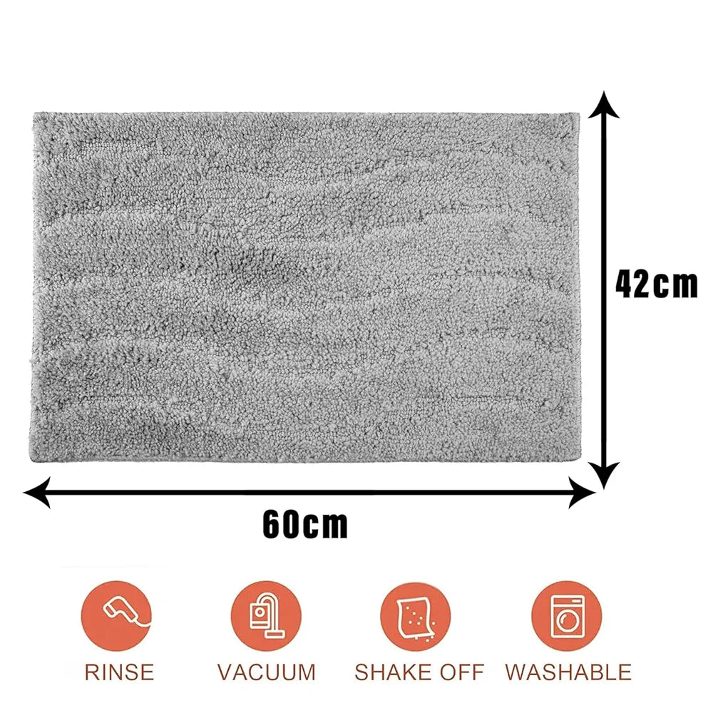 Kuber Industries Door Mat Waves Shape Doormat Velvet Entrance Mat Gray Colour