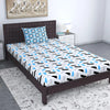 Divine Casa 144 TC Cotton Bedsheet for Single Bed with 1 Pillow Cover Colour Grey & Blue