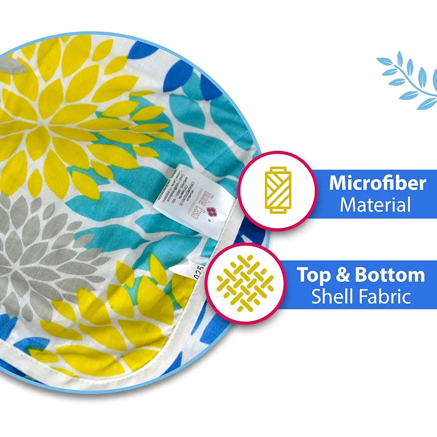 Divine Casa 120 GSM Microfiber Double Dohar Soft & Lightweight Throw Blanket Floral Burst Pattern Colour Blue Aqua