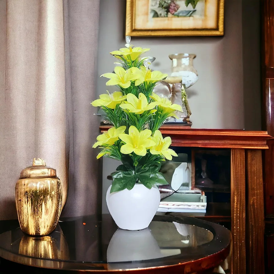 Artificial Plants for Home Decor Showcase decoation Plants Flowers with Pot Fake Plant Yellow