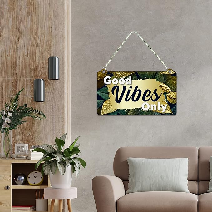 Artvibes Good Vibes Only Wooden Wall Hanging for Home Decor | Motivatonal Quote | Artworks Wall Hanging