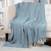 Homadorn All Season Cotton Weaved Throw Blanket Colour Teal