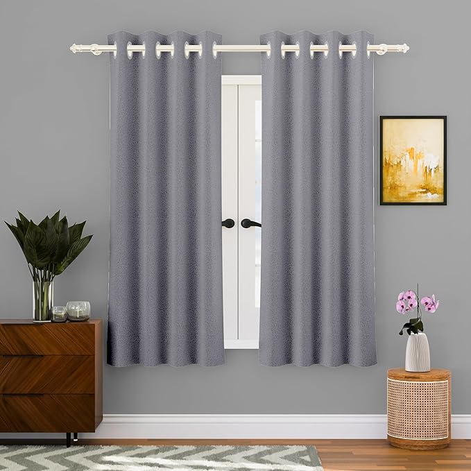 Kuber Industries Stylish Window Curtains for Living Room & Bedroom Web Net Grey Colour