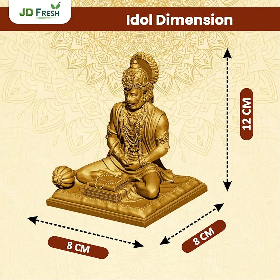 Jd Fresh 4.5 Inch Bajrangbali Statue with Gada - Gold