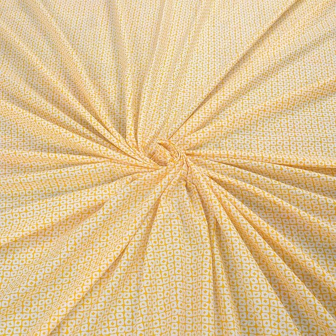 Huesland by Ahmedabad Cotton 144 TC King Size Bedsheet Cotton with 2 Pillow Covers | Yellow & Grey
