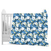Divine Casa 120 GSM Microfiber Single Kids Dohar Soft & Lightweight Throw Blanket Floral Pattern Colour Galaxy Blue & White