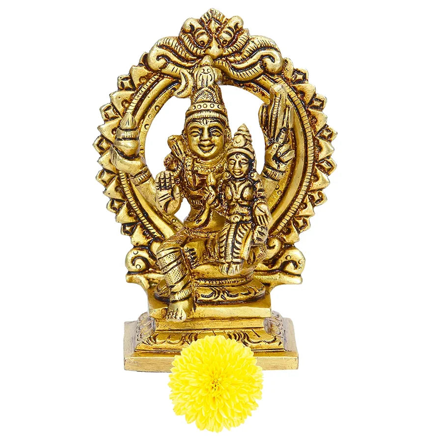 anciently Swarna Akarshana Bhairavar Silai with Thiruvachi Small | Sorna Akarshana Bhairavar Statue Small | Small Swarna Akarshana Bhairava Idol Brass, Height 10CM Gold Colour 1 Piece