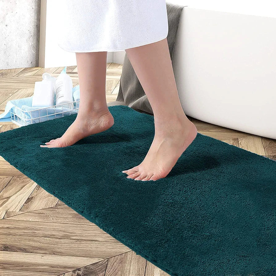 Luxe Home International Microfiber Anti-Skid Water Absorbent/Soaking Washable Rectangular Mat Colour Teal