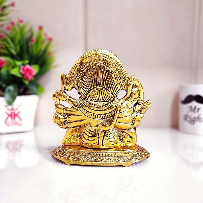 KridayKraft Panchmukhi Hanuman ji Metal Statue,Bajrangbali Murti for Pooja Room
