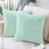 Luxe Home Cushion Cover Duble Side Rabbit Fur Plain Design Covers Set of 2 for Sofa Colour Lime