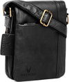 Leather 8.5 inch Sling Messenger Bag for Men I Multipurpose Crossbody Bag I Travel Bag with Adjustable Strap | Black