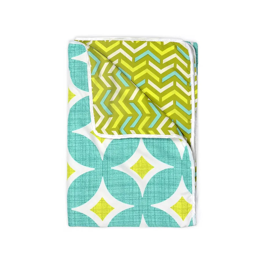 Divine Casa 120 GSM Microfiber Double Dohar Soft & Lightweight Throw Blanket Diamond Accents Pattern Colour Turquoise Green