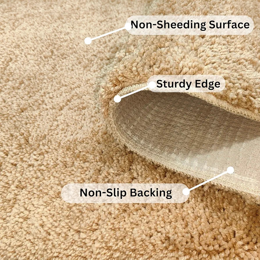 Ishro Home Premium Fuzzy Shag Carpet for Hall Rugs for Living Room Carpets for Living Room Colour Elegant Beige